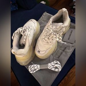 White/ clear Balenciaga Triple S